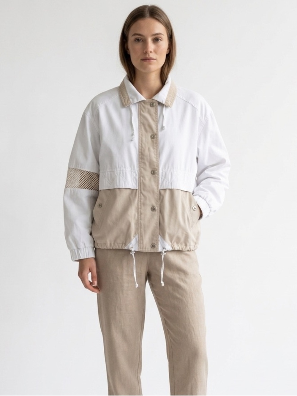 Vintage Separate Issue Jacket Womens L/XL Colorblock Snap Front Trim 90s